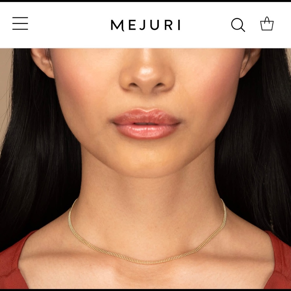 SOLD on FB marketplace Mejuri triple beaded 14k solid gold chocker chain